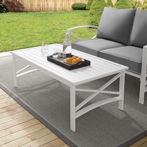 clarion white outdoor coffee table   