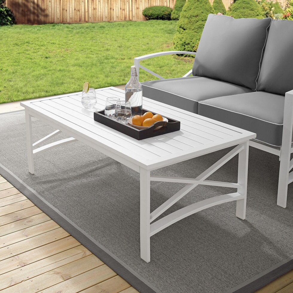 clarion white outdoor coffee table   