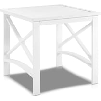 clarion white outdoor end table   