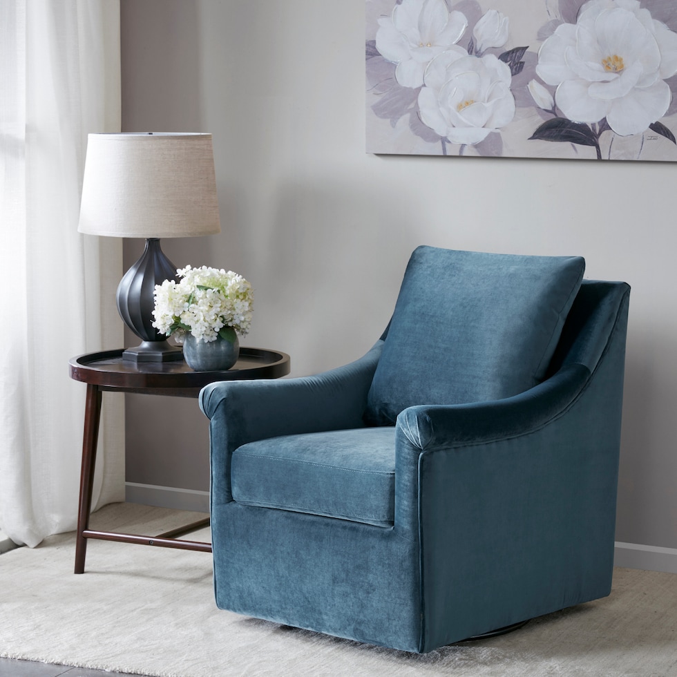 clarisse blue accent chair   