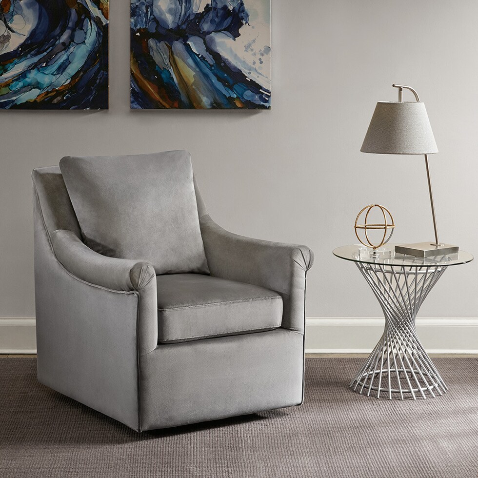 clarisse gray accent chair   