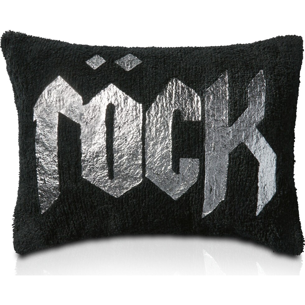 classic rock black accent pillow   