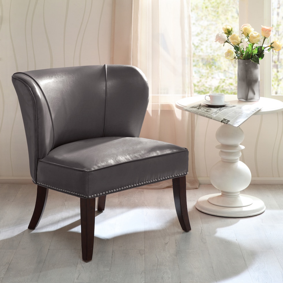 claude gray accent chair   