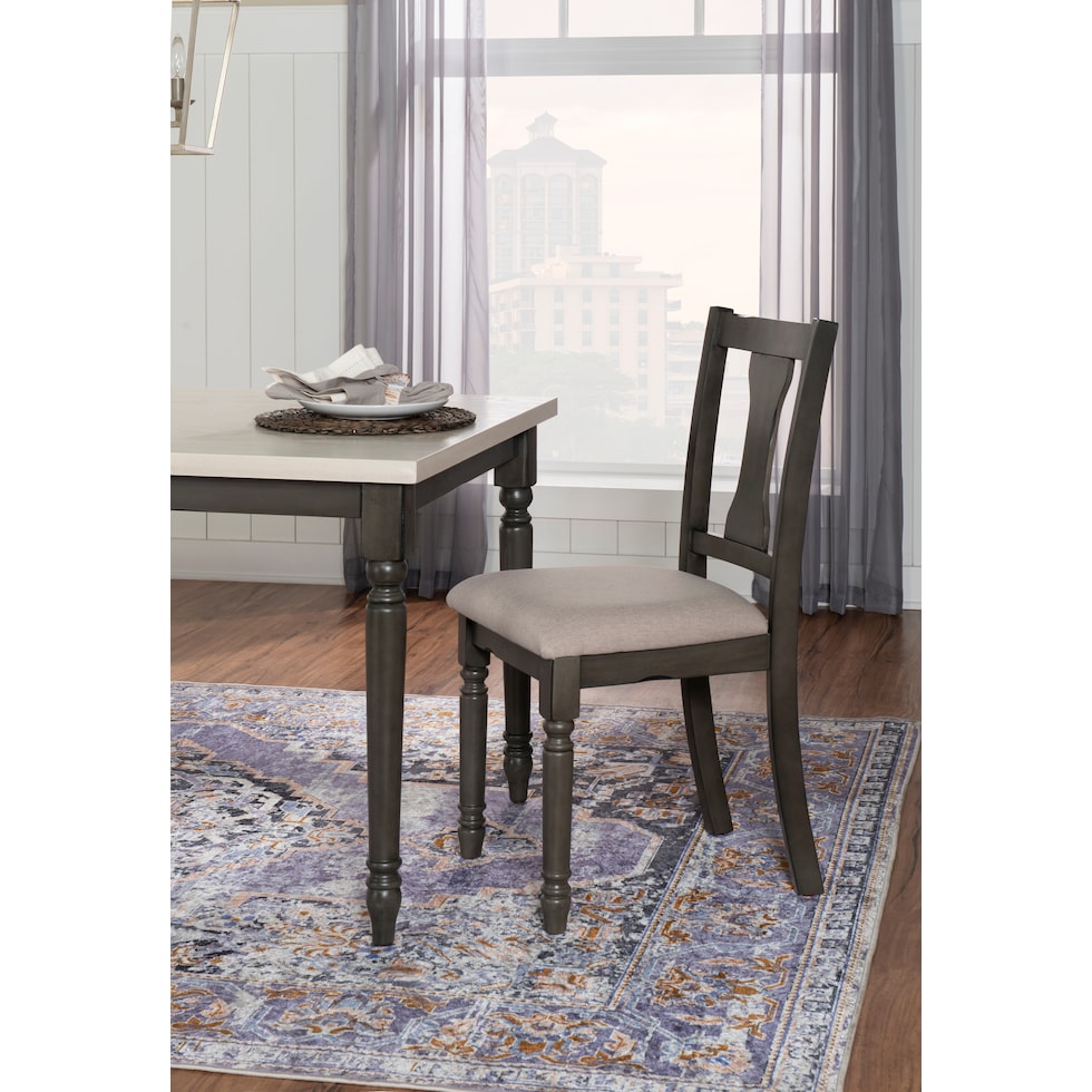 clayes gray and white dining chair   