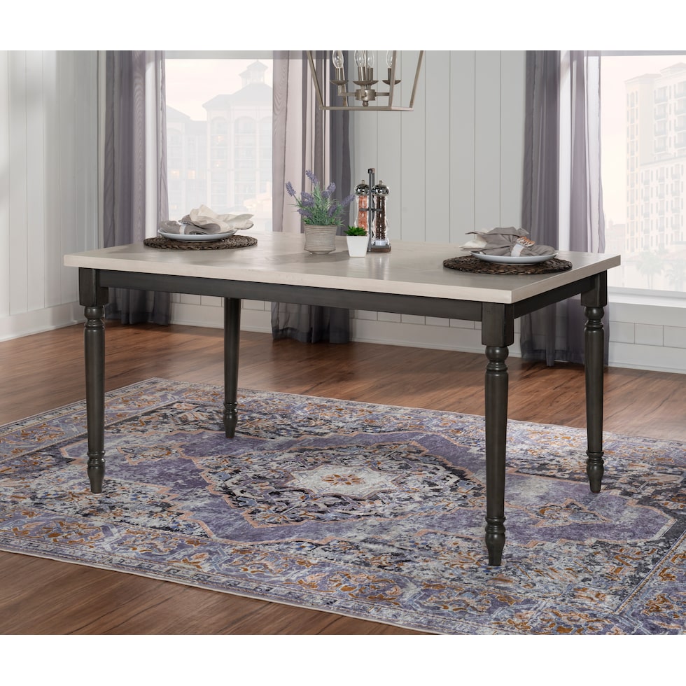 clayes gray and white dining table   