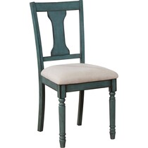 clayes teal dining chair   
