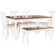 clayes white and brown  pc dining room   
