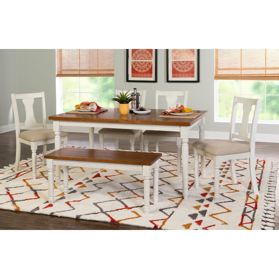 clayes white and brown  pc dining room   