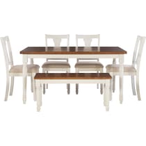 clayes white and brown  pc dining room   