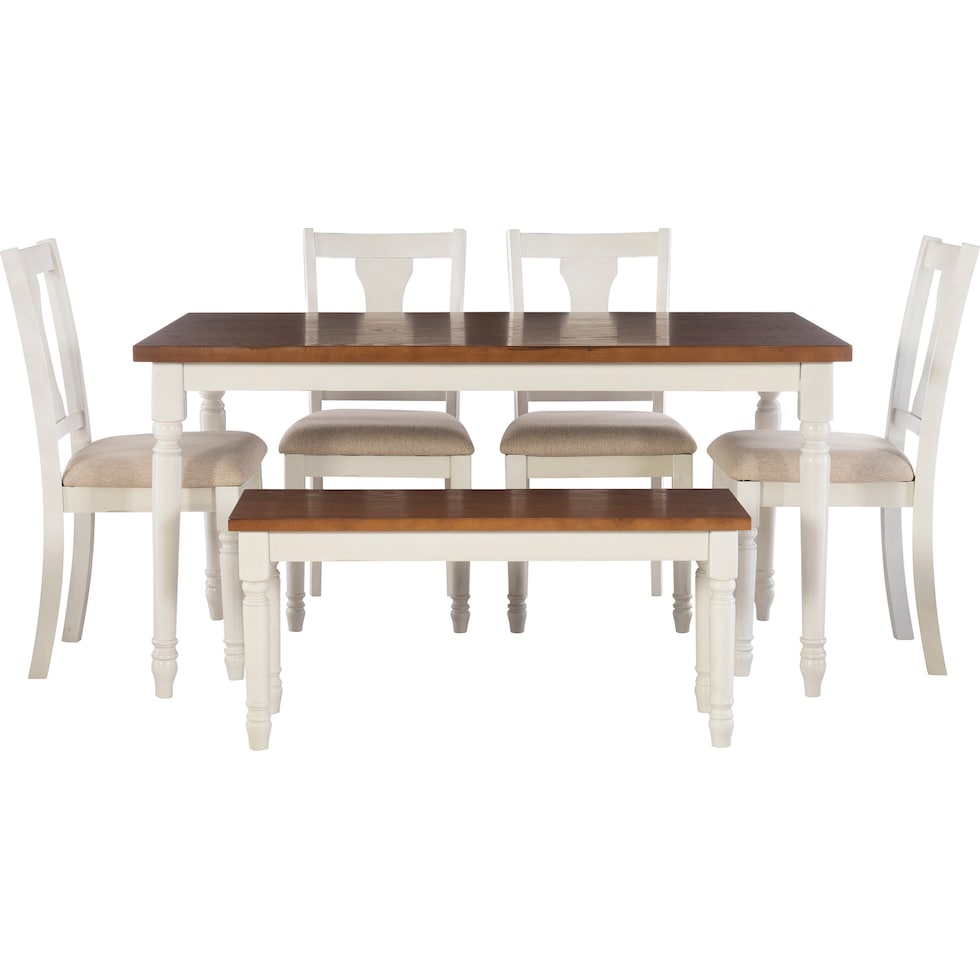 clayes white and brown  pc dining room   
