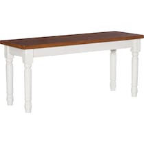 clayes white and brown dining bench   