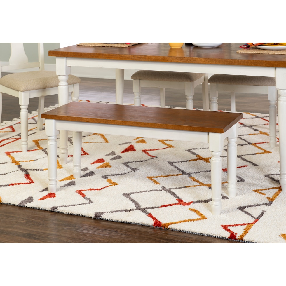 clayes white and brown dining bench   