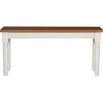 clayes white and brown dining bench   
