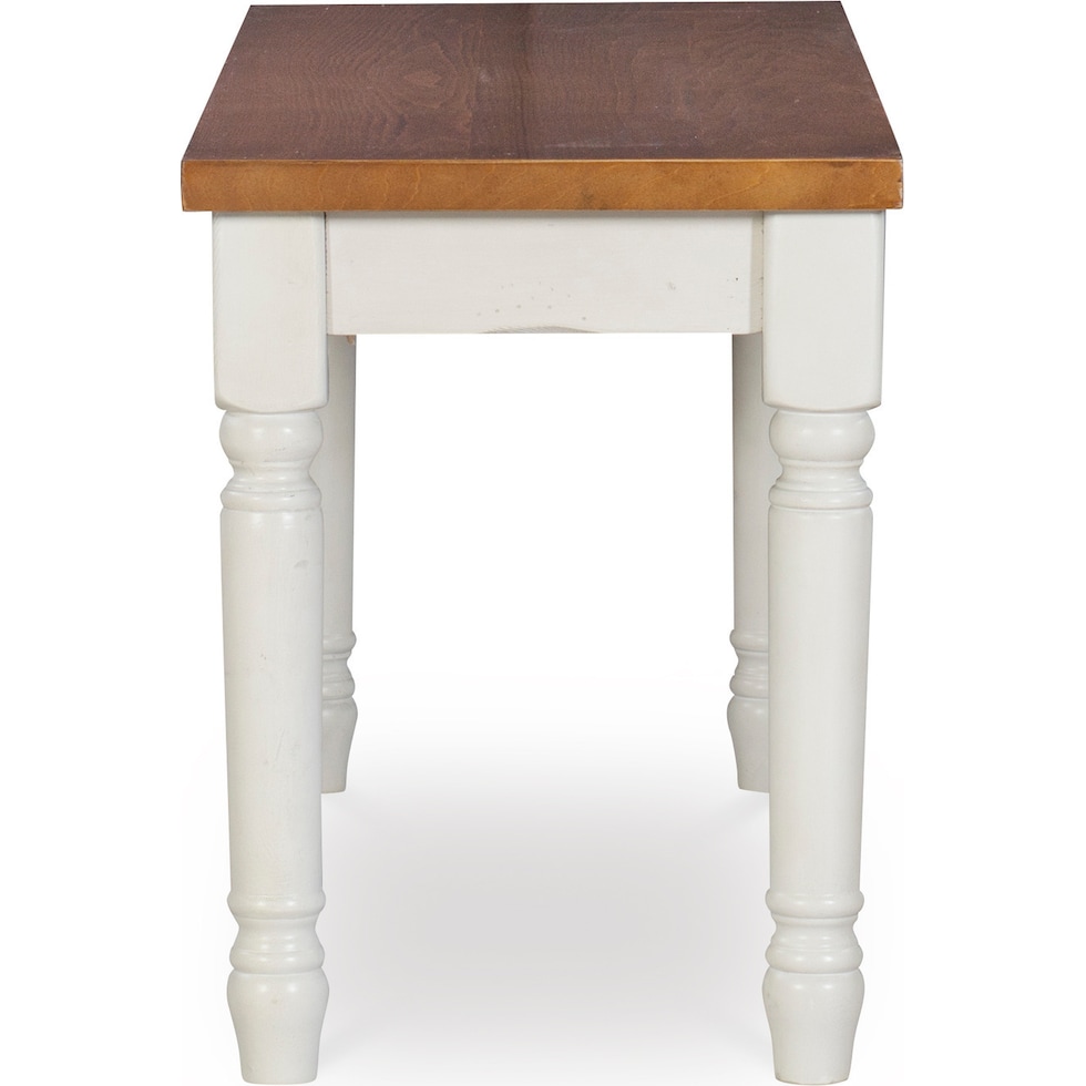 clayes white and brown dining bench   