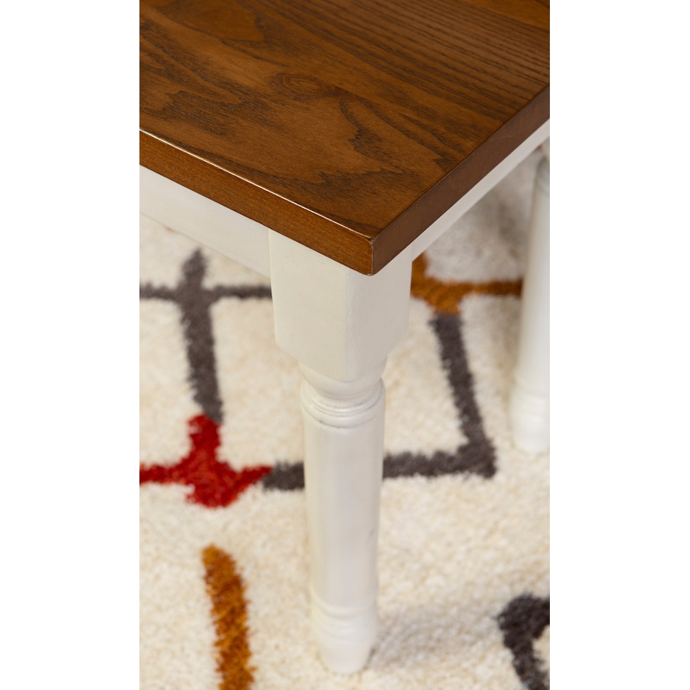 clayes white and brown dining bench   