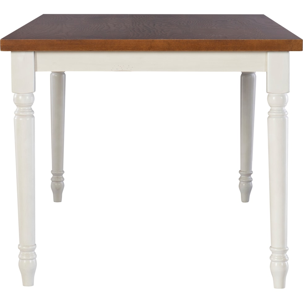 clayes white and brown dining table   