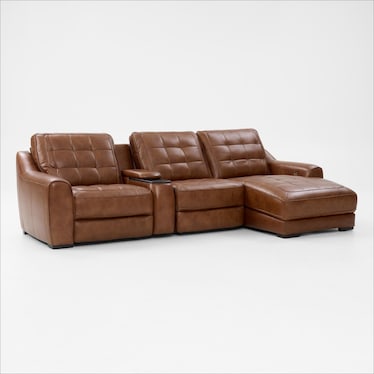 Clayton Dual-Power 4-Piece Sectional with Right-Facing Chaise and Console