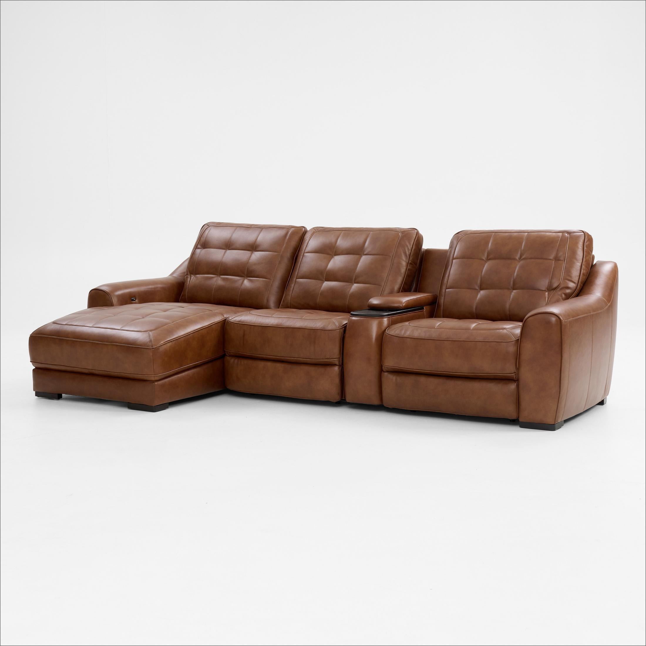 Clayton Dual-Power 4-Piece Sectional with Chaise and Console