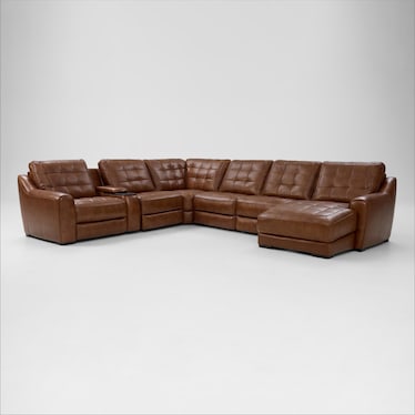 Clayton Dual-Power 7-Piece Sectional with Chaise and Console