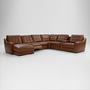 Clayton Dual-Power 7-Piece Sectional with Chaise and Console