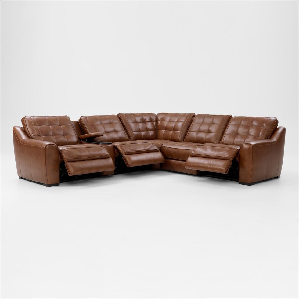 clayton light brown sectional   