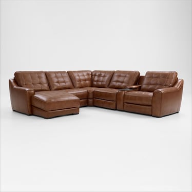 Clayton Dual-Power 6-Piece Sectional with Chaise and Console