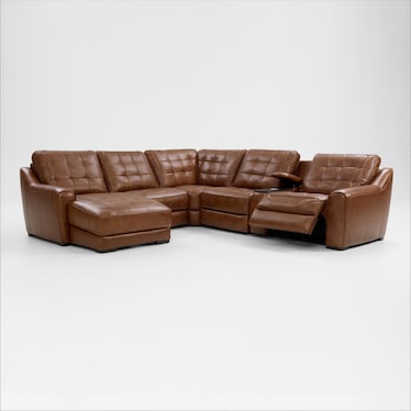 Clayton Dual-Power 6-Piece Sectional with Chaise and Console