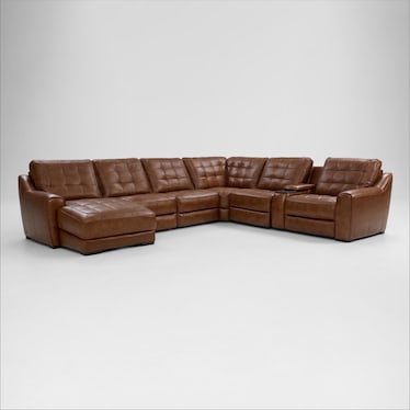 Clayton Dual-Power 7-Piece Sectional with Chaise and Console