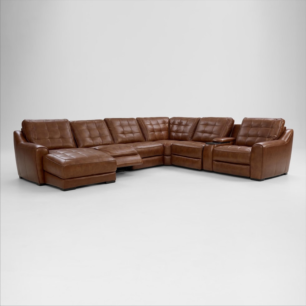 clayton light brown sectional   
