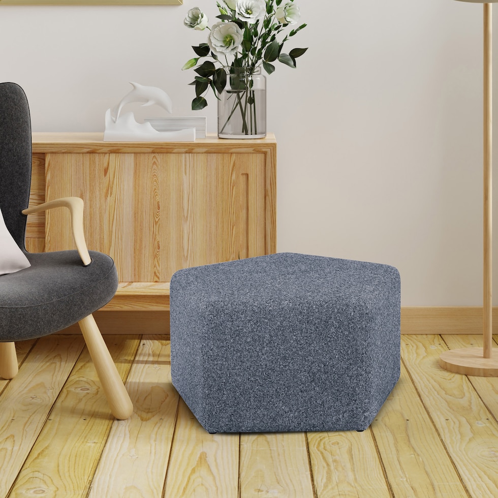 clemont blue ottoman   