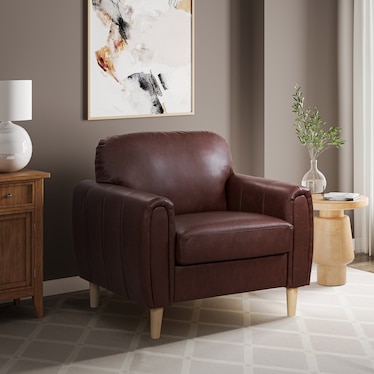 Cleva Accent Chair - Brown Vegan Leather