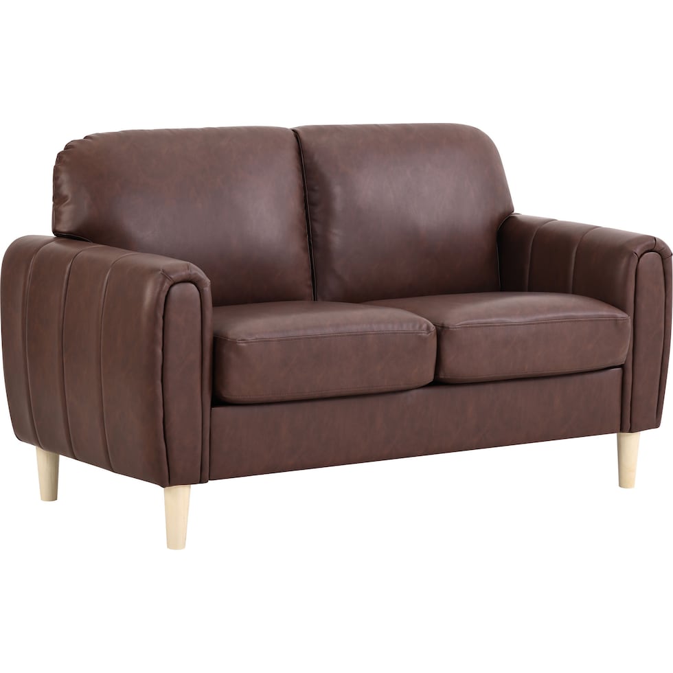 cleva dark brown loveseat   