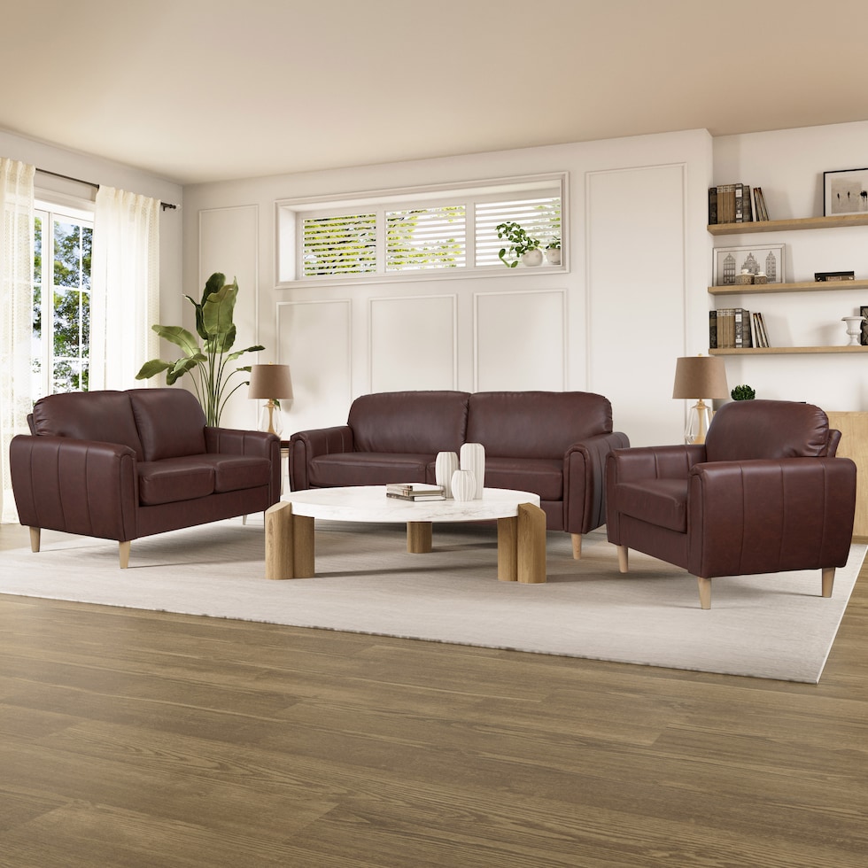 cleva dark brown loveseat   