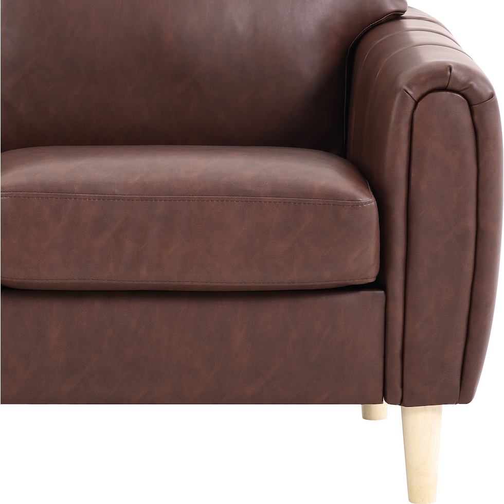 cleva dark brown loveseat   