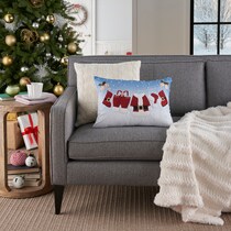 clothesline red accent pillow   