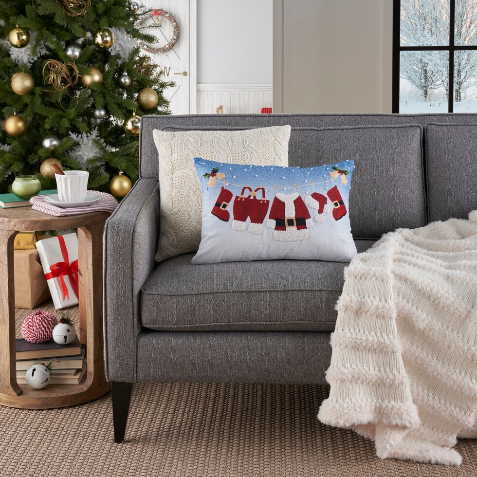 clothesline red accent pillow   