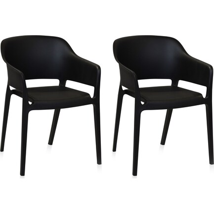 Coastal Outdoor Set of 2 Chairs - Black