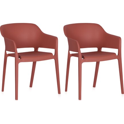 Coastal Outdoor Set of 2 Chairs - Red