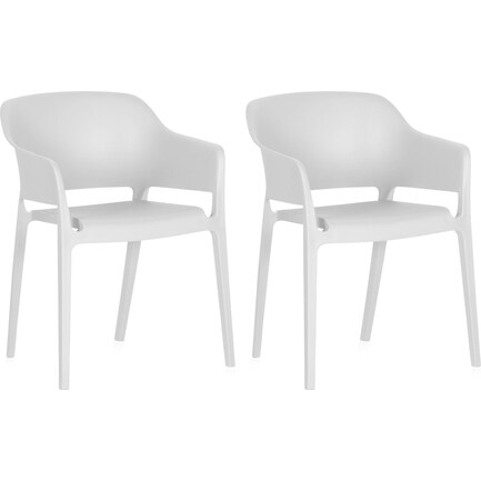 Coastal Outdoor Set of 2 Chairs - White
