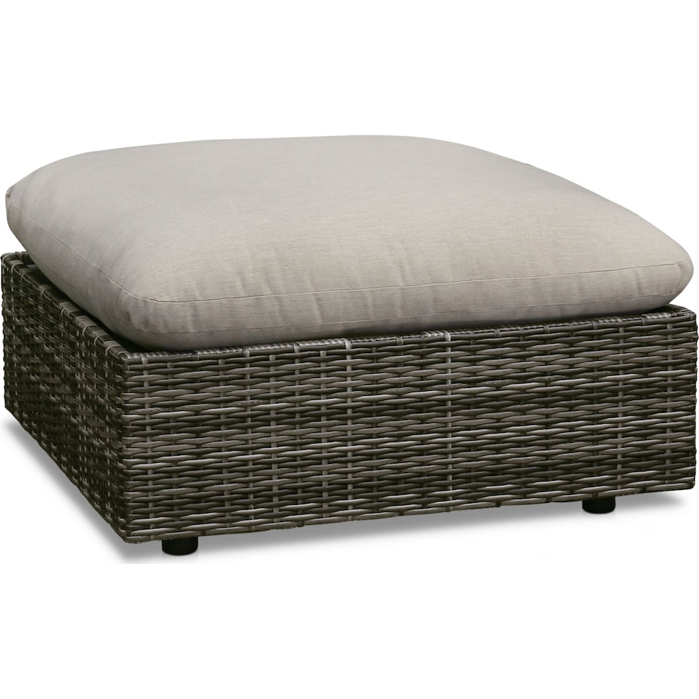 coastline gray outdoor ottoman   