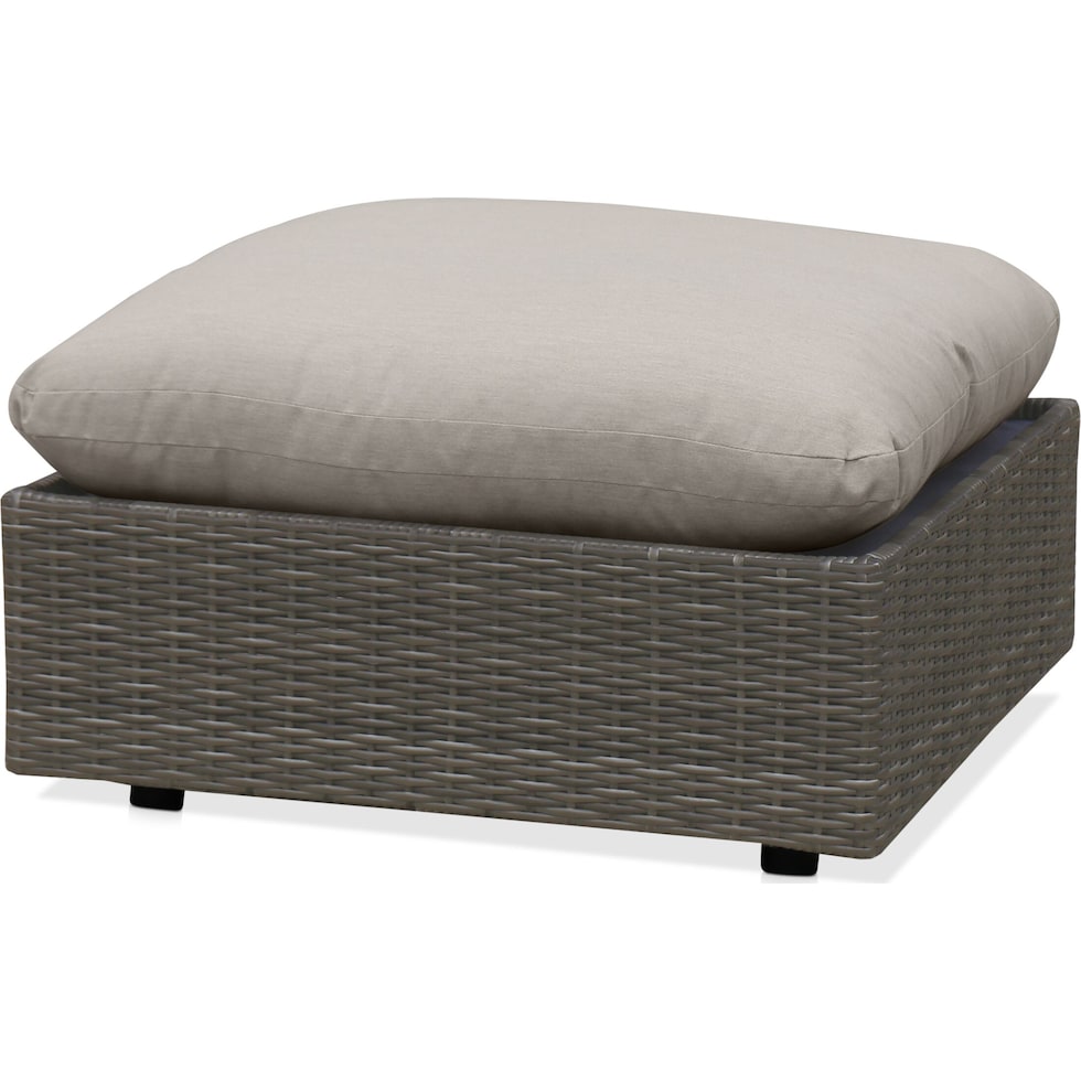 coastline gray outdoor ottoman   