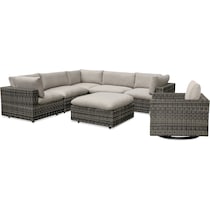 coastline gray outdoor sectional set   