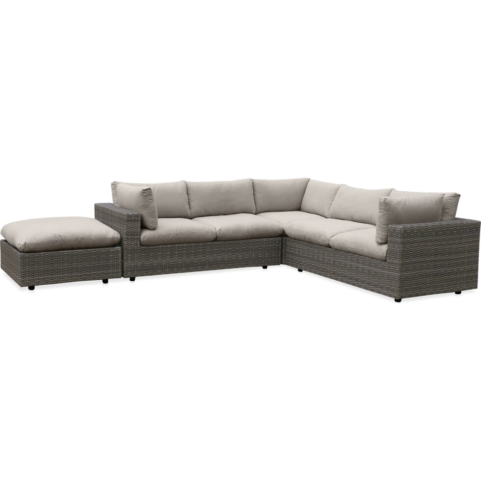 coastline gray outdoor sectional set   