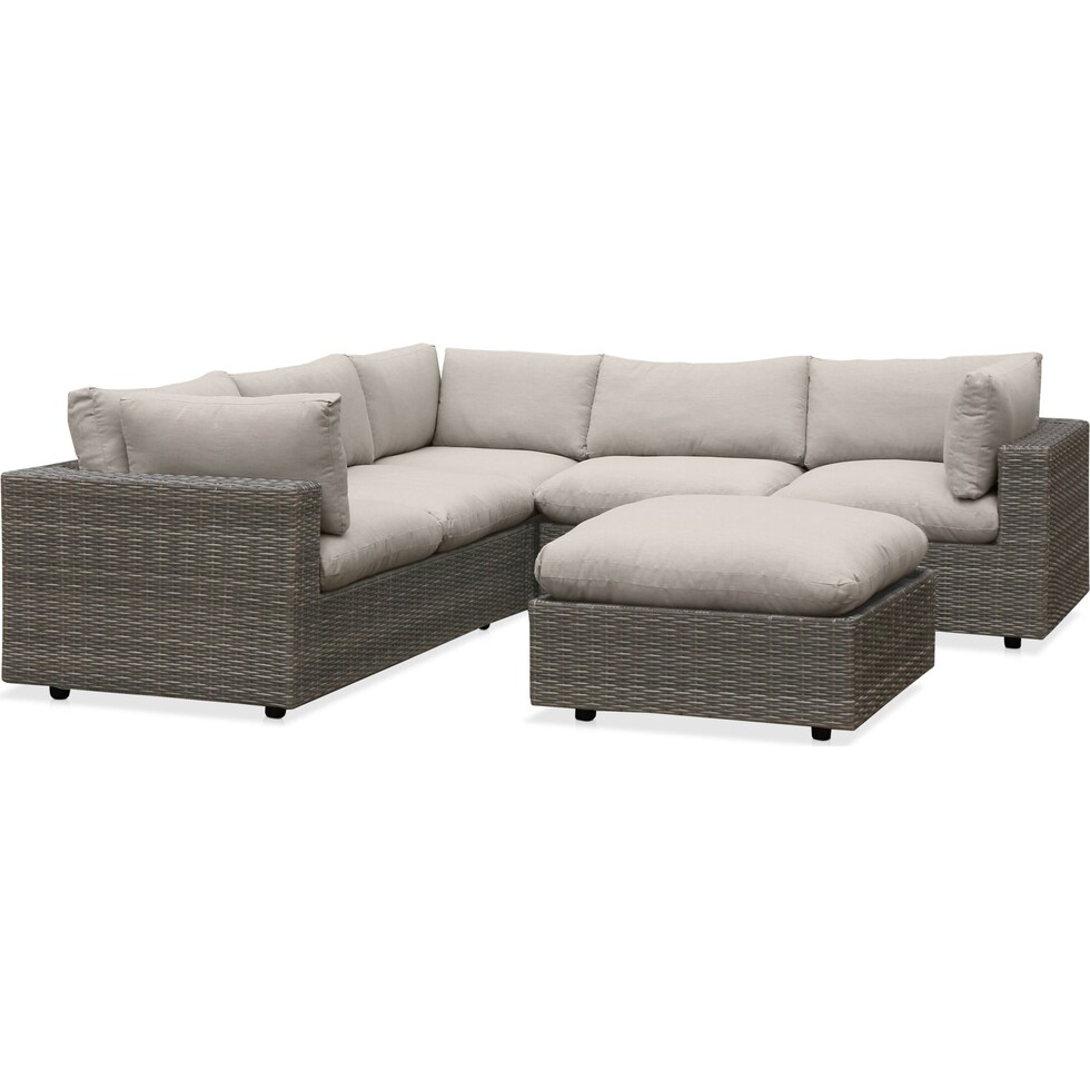 coastline gray outdoor sectional set   