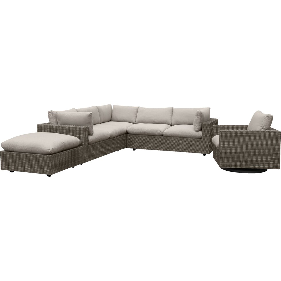 coastline gray outdoor sectional set   