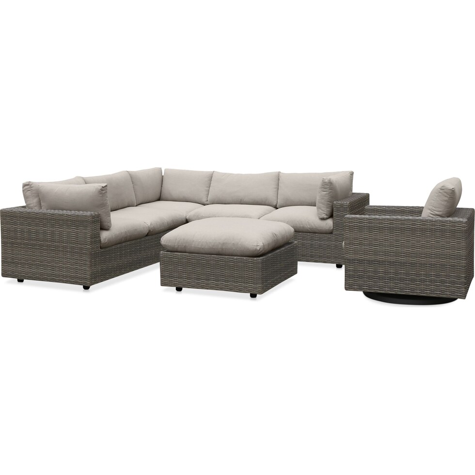 coastline gray outdoor sectional set   