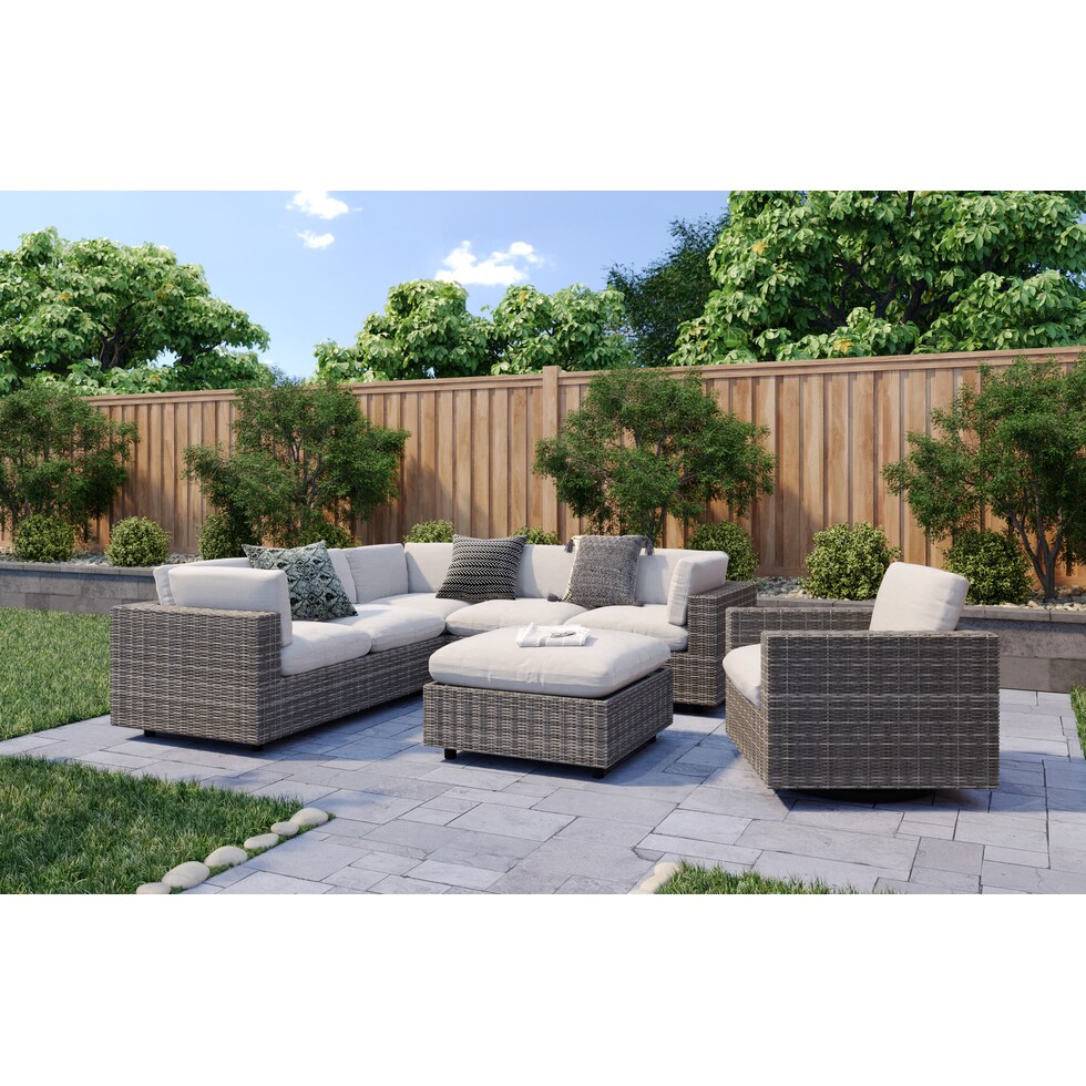 coastline gray outdoor sectional set   