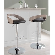 cocina black vegan leather gray bar stool   