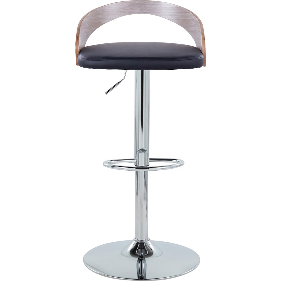 cocina black vegan leather gray bar stool   