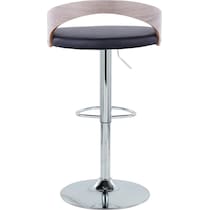 cocina black vegan leather gray bar stool   